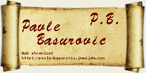 Pavle Basurović vizit kartica